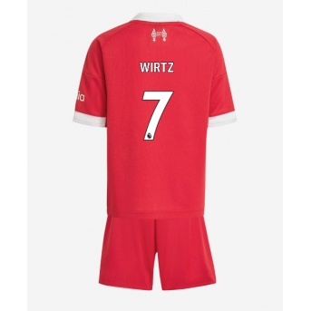Billige Fotballdrakt Liverpool Florian Wirtz #7 Replika Hjemmedraktsett Barn 2025-26 Kortermet (med bukser)